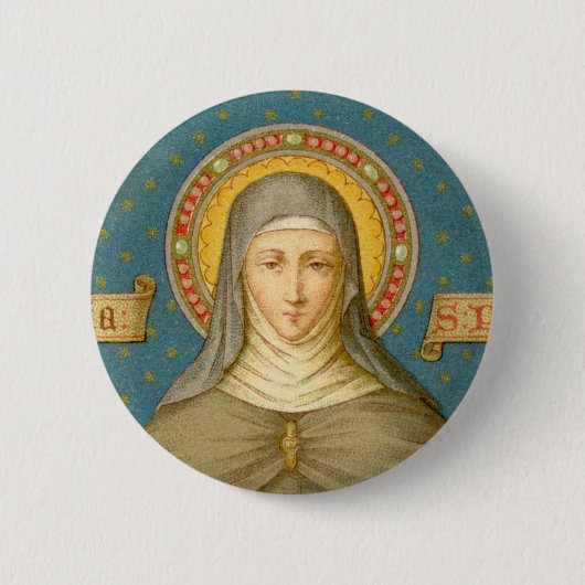 St. Clare of Assisi (SAU 027) Ronde Button 5,7 Cm (Voorkant)