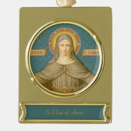 St. Clare of Assisi (SAU 027) Verguld Banner Ornament