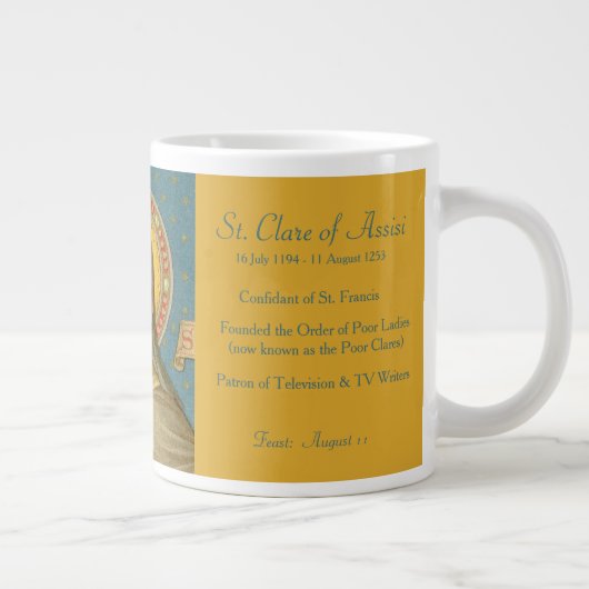 St. Clare of Assisi (SAU 027) XLarge Coffee Mok 2 (Rechts)