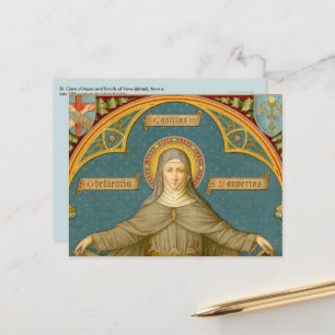 St. Clare of Assisi & Scrolls (SAU 027) Briefkaart