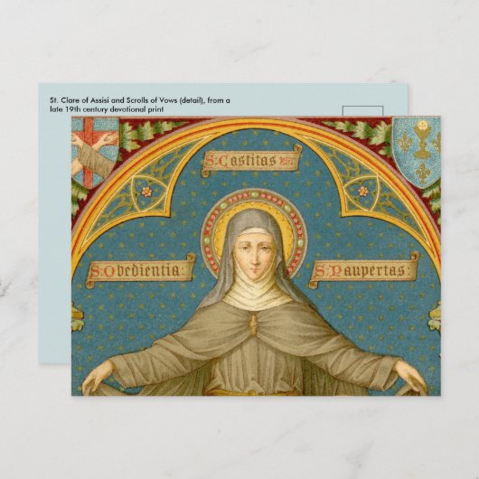 St. Clare of Assisi & Scrolls (SAU 027) Briefkaart (Voorkant / Achterkant)