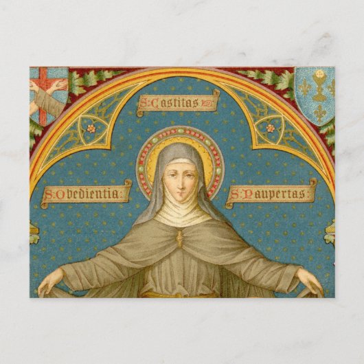St. Clare of Assisi & Scrolls (SAU 027) Briefkaart (Voorkant)