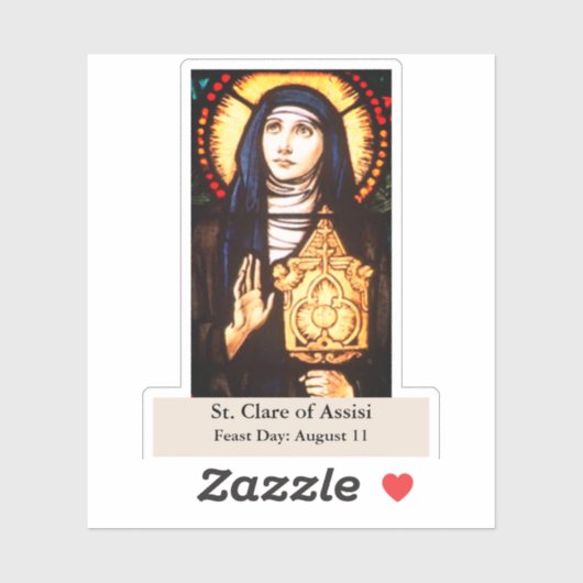 St. Clare of Assisi Sticker (Vel)
