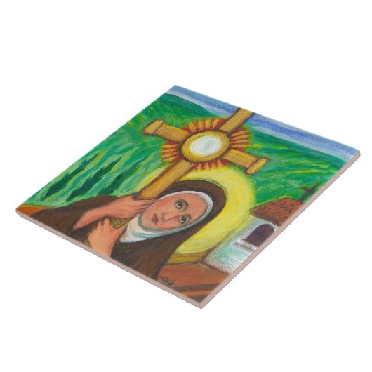 "St. Clare of Assisi" Tegeltje (Zijkant)