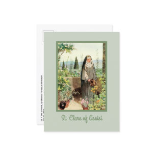 St. Clare of Assisi Watering Flowers (M 065) Briefkaart