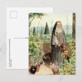 St. Clare of Assisi Watering Flowers (M 065) Briefkaart (Voorkant / Achterkant)
