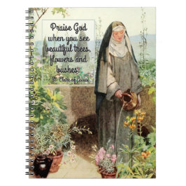 St. Clare of Assisi Watering Flowers (M 065; Citaa Notitieboek