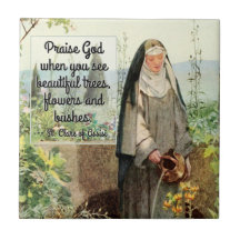 St. Clare of Assisi Watering Flowers (M 065; Citaa