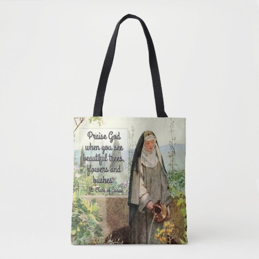 St. Clare of Assisi Watering Flowers (M 065; Citaa Tote Bag (Voorkant)