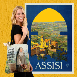 St. Clare of Assisi Watering Flowers (M 065; Citaa Tote Bag