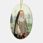 St. Clare of Assisi Watering Flowers (M 065) Keramisch Ornament (Links)