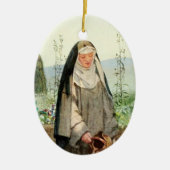St. Clare of Assisi Watering Flowers (M 065) Keramisch Ornament (Voorkant)