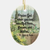 St. Clare of Assisi Watering Flowers (M 065) Keramisch Ornament (Achterkant)