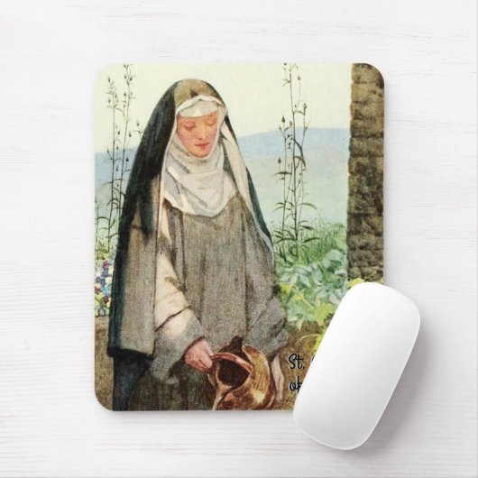 St. Clare of Assisi Watering Flowers (M 065) Muismat (Met muis)