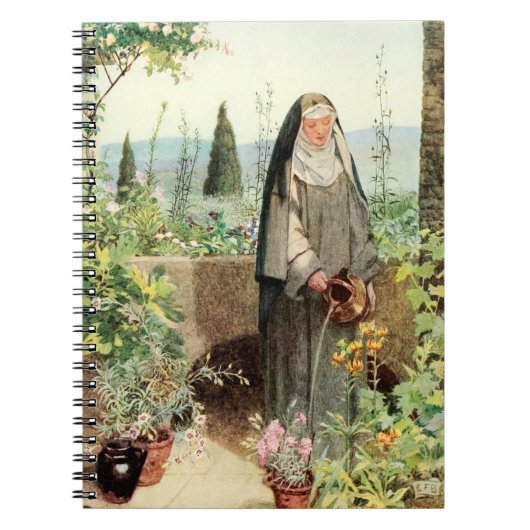 St. Clare of Assisi Watering Flowers (M 065) Notitieboek (Voorkant)