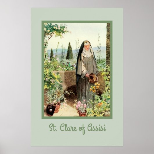St. Clare of Assisi Watering Flowers (M 065) Poster (Voorkant)