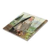 St. Clare of Assisi Watering Flowers (M 065) Tegeltje (Zijkant)