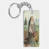 St. Clare of Assisi Watering Flowers with Quote Ke Sleutelhanger (Voorkant Links)
