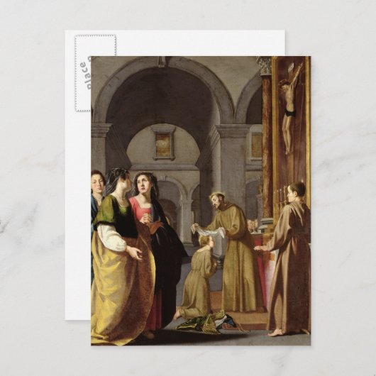 St. Clare Receive the Veil from St. Francis Briefkaart (Voorkant / Achterkant)