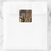 St. Clare Receive the Veil from St. Francis Vierkante Sticker (Tas)