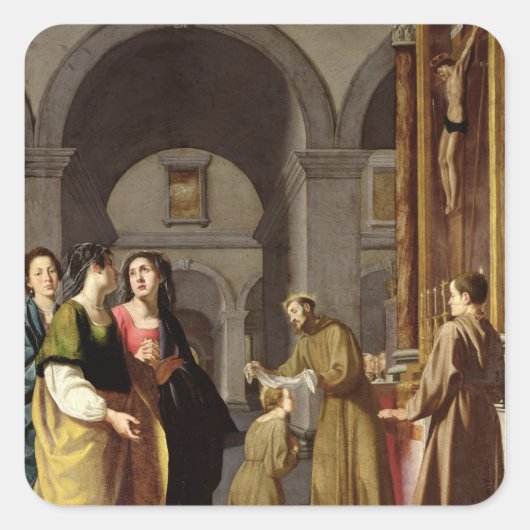 St. Clare Receive the Veil from St. Francis Vierkante Sticker (Voorkant)