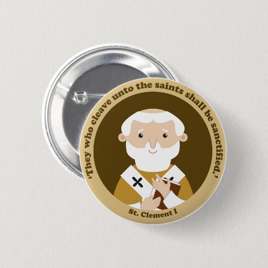 St. Clement I Ronde Button 5,7 Cm (Voorkant /achterkant)
