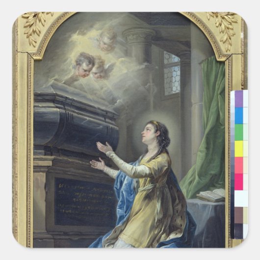 St. Clotilda Vierkante Sticker (Voorkant)