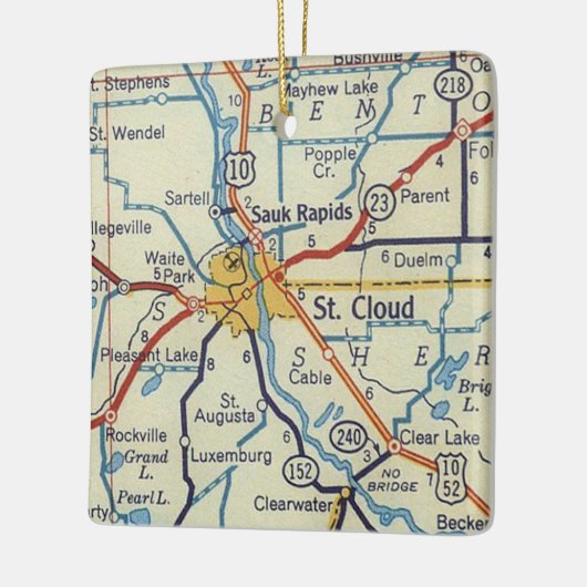 St. Cloud MN  Map Keramisch Ornament (Links)