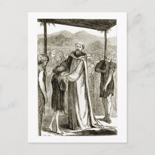 St. Columba geeft een wilde jongen de schuld van ' Briefkaart (Voorkant)