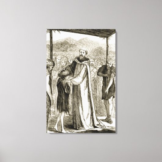 St. Columba geeft een wilde jongen de schuld van ' Canvas Afdruk (Voorkant)