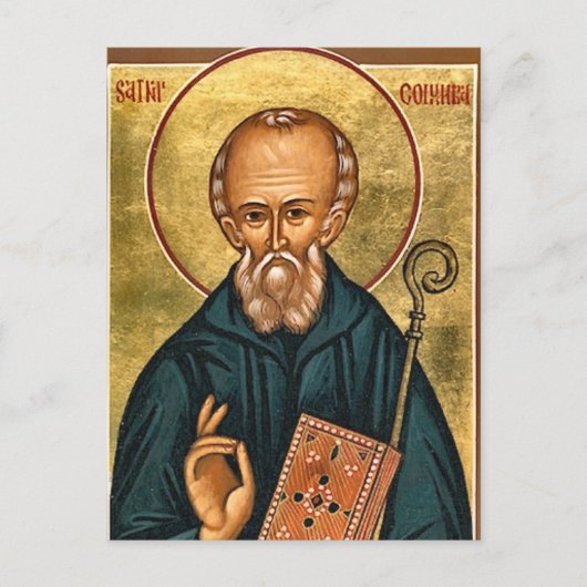 St. Columba of Iona Orthodox Christian Icon Briefkaart (Voorkant)