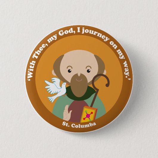 St. Columba Ronde Button 5,7 Cm (Voorkant)