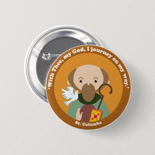 St. Columba Ronde Button 5,7 Cm (Voorkant /achterkant)