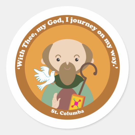 St. Columba Ronde Sticker (Voorkant)