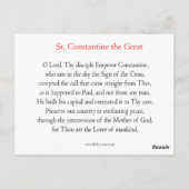 St. Constantine de Grote Prayer Card Briefkaart (Achterkant)