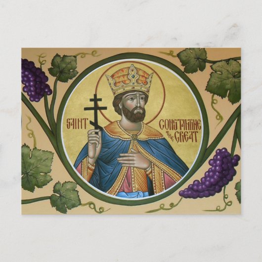 St. Constantine de Grote Prayer Card Briefkaart (Voorkant)