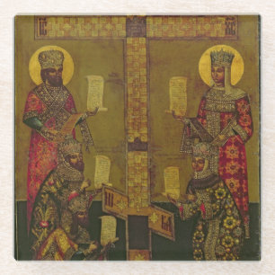 St. Constantine en St. Helena Glazen Onderzetter
