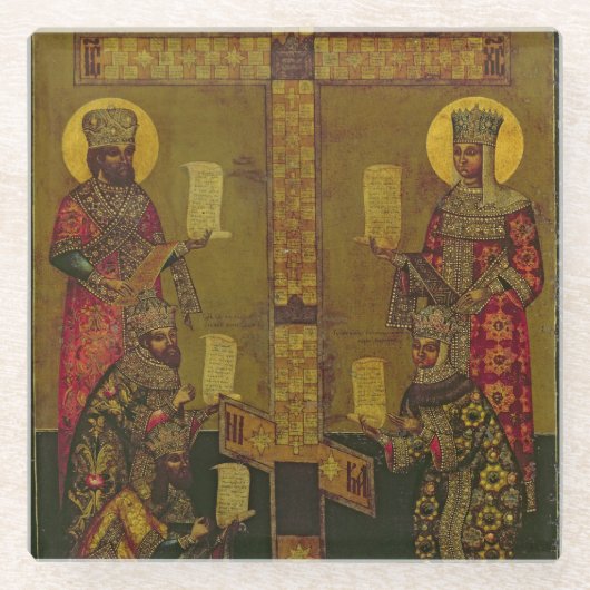 St. Constantine en St. Helena Glazen Onderzetter (Voorkant)
