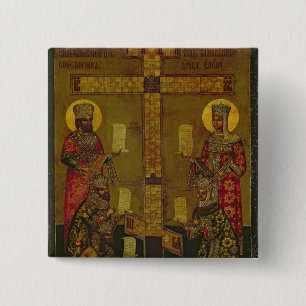 St. Constantine en St. Helena Vierkante Button 5,1 Cm