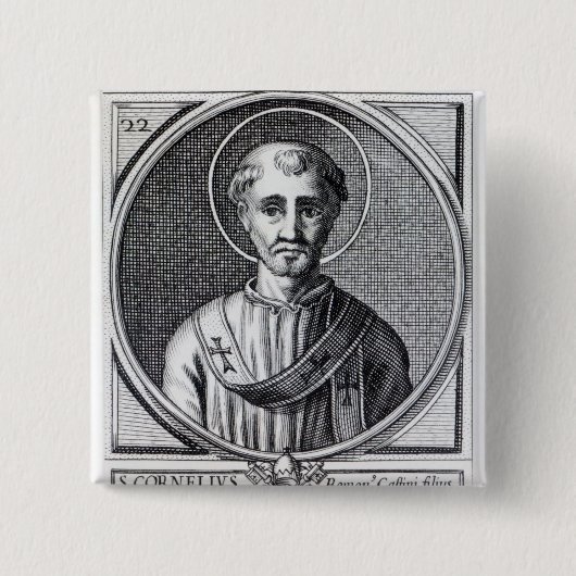St. Cornelius Vierkante Button 5,1 Cm (Voorkant)