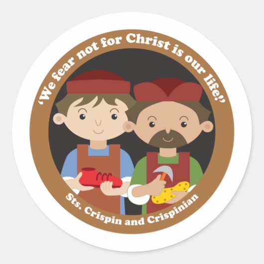 St. Crispin en Crispinian Ronde Sticker (Voorkant)
