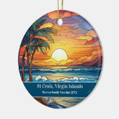 St Croix Beach Vakantie Keramisch Ornament (Links)