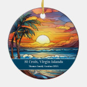 St Croix Beach Vakantie Keramisch Ornament (Achterkant)