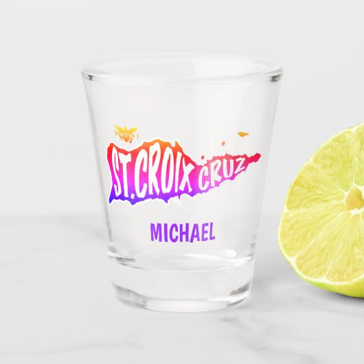 St. Croix, Cruz, Amerikaanse Maagdeneilanden Sunse Shot Glas (Voorkant)