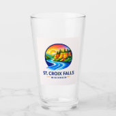 St. Croix Falls Wisconsin Schitterende Rivier & Kl Glas (Voorkant)
