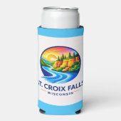St. Croix Falls Wisconsin Schone Rivier & Kliffen Seltzer Blikjeskoeler (Seltzer Voorkant)