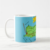 St Croix Kaart Ansichtkaart Blauwe Mok (Links)
