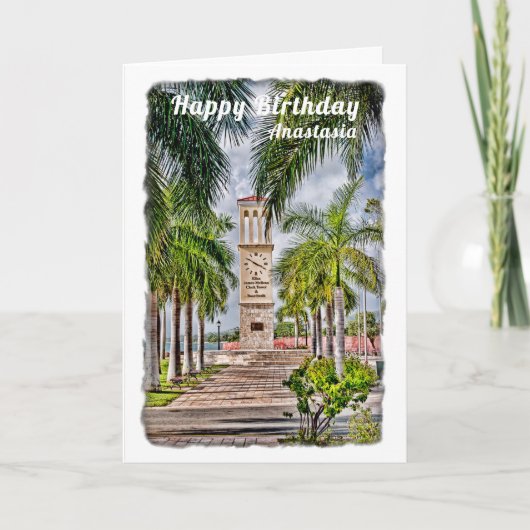 St. Croix Maagdeneilanden Kloktower Birthday Card Kaart (Voorkant)