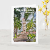 St. Croix Maagdeneilanden Kloktower Birthday Card Kaart (Gele Bloem)