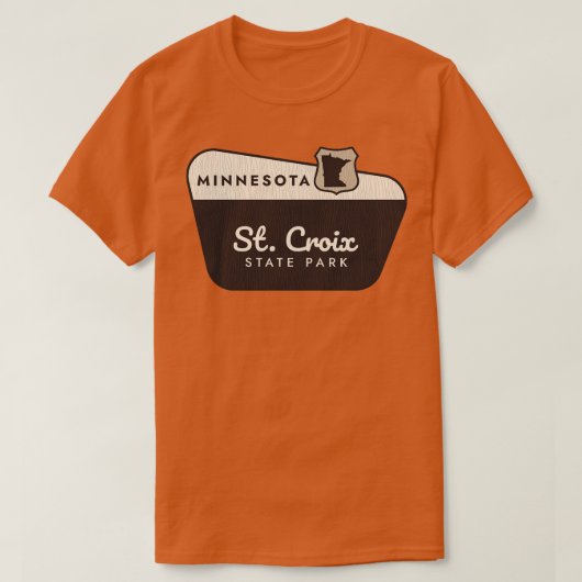 St Croix State Park Minnesota welkomstbord T-shirt (Design voorkant)